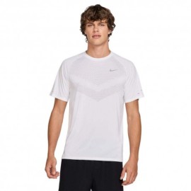 Nike Stride T-Shirt Running  Bianco Reflective Argento Uomo