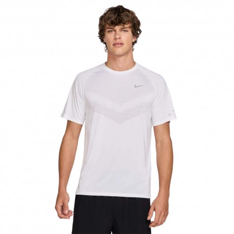 Nike Stride T-Shirt Running Bianco Reflective Argento Uomo
