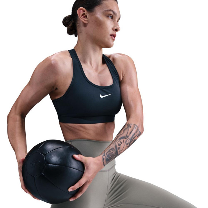 Nike Swoosh A Sostegno Medio Reggiseno Sportivo Verde Donna