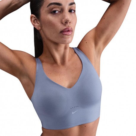 Nike Alate A Sostegno Medio Reggiseno Sportivo Azzurro Donna