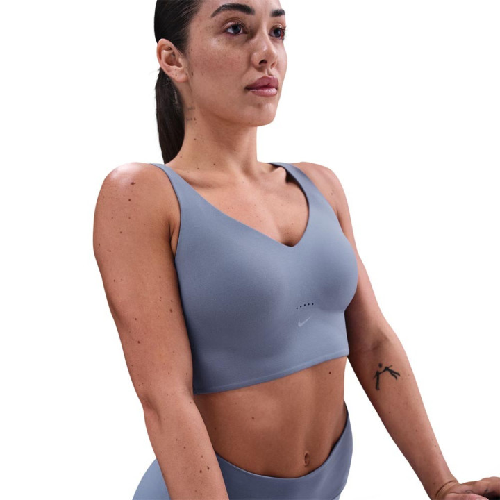 Nike Alate A Sostegno Medio Reggiseno Sportivo Azzurro Donna