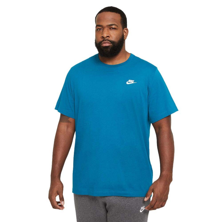 Nike Sportswear Club T-Shirt Logo Piccolo Blu Uomo