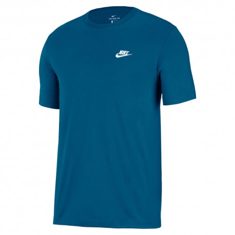 Nike Sportswear Club T-Shirt Logo Piccolo Blu Uomo
