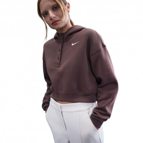 Nike Phoenix Felpa Crop Moro Donna