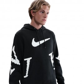 Nike Sportswear Club Felpa Big Logo Nero Uomo