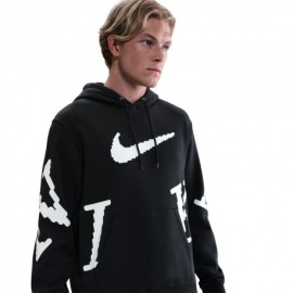 Nike Sportswear Club Felpa Big Logo Nero Uomo