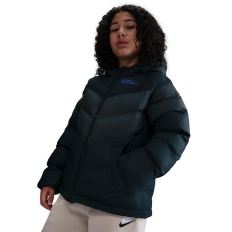Nike Giacca Da Calcio Inter Imbottita Nero Grigio Bambino