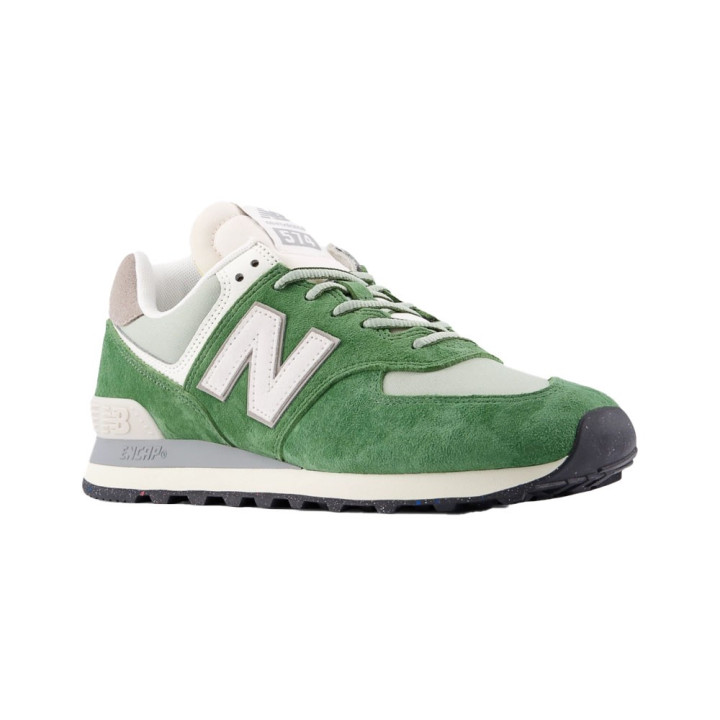 New Balance 574 Mesh Suede Verde Bianco - Sneakers Uomo