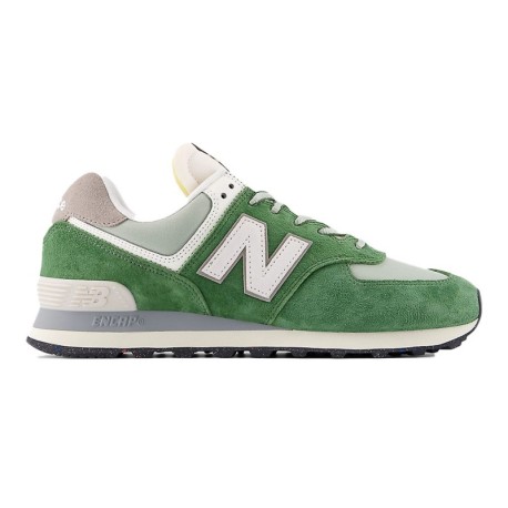 New Balance 574 Mesh Suede Verde Bianco - Sneakers Uomo
