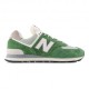 New Balance 574 Mesh Suede Verde Bianco - Sneakers Uomo