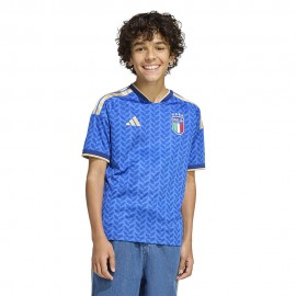 Adidas Maglia Maniche Corte Home Italia Blu Bambino