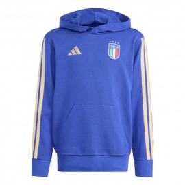 Adidas Felpa Zip E Cappuccio Italia Culture Dna Blu Bambino