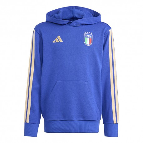 Adidas Felpa Zip E Cappuccio Italia Culture Dna Blu Bambino
