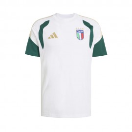 Adidas T-Shirt Italia Training Cotton Bianco Uomo