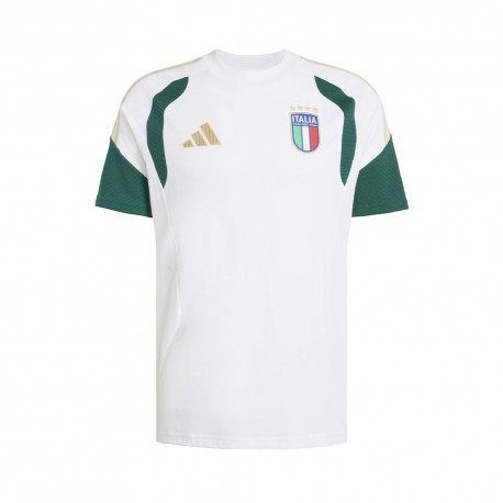 Adidas T-Shirt Italia Training Cotton Bianco Uomo