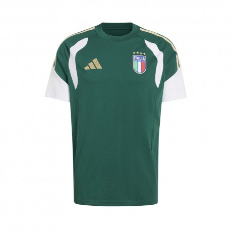 Adidas T-Shirt Italia Training Cotton Verde Uomo