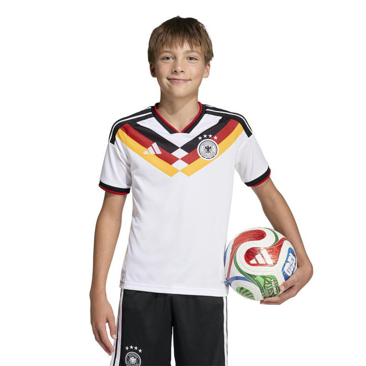 Adidas Maglia Maniche Corte Home Germania Bianco Bambino