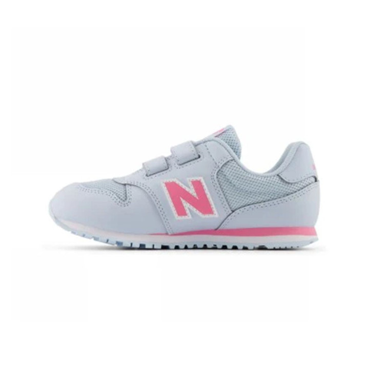 New Balance 500 Mesh Lea Psv Bianco Rosa - Sneakers Bambina