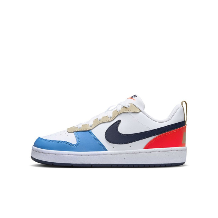 Nike Court Borough Low Recraft Gs Bianco Blu Arancio - Sneakers Bambino