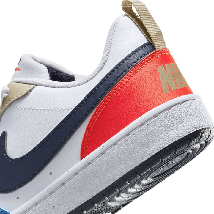 Nike Court Borough Low Recraft Gs Bianco Blu Arancio - Sneakers Bambino