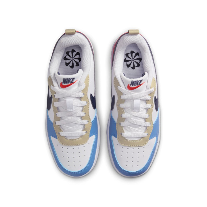 Nike Court Borough Low Recraft Gs Bianco Blu Arancio - Sneakers Bambino