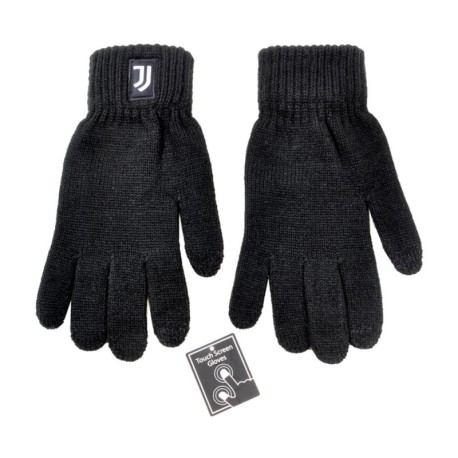 Imma Guanti Calcio Juve Patch Pelle Nero Bianco Uomo