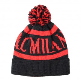 Imma Cuffia Milan Ponpon Nero Rosso Uomo