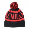Imma Cuffia Milan Ponpon Nero Rosso Uomo