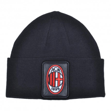 Imma Cuffia Milan Liscia Patch Pelle Ricamo Nero Rosso Uomo