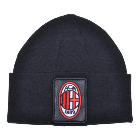 Imma Cuffia Milan Liscia Patch Pelle Ricamo Nero Rosso Uomo