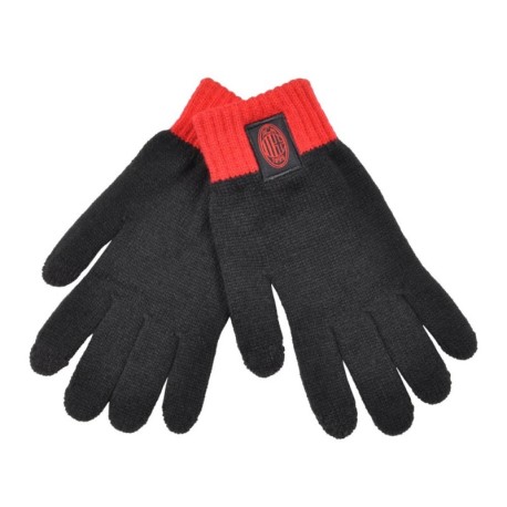 Imma Guanti Calcio Milan Patch Pelle Nero Rosso Uomo