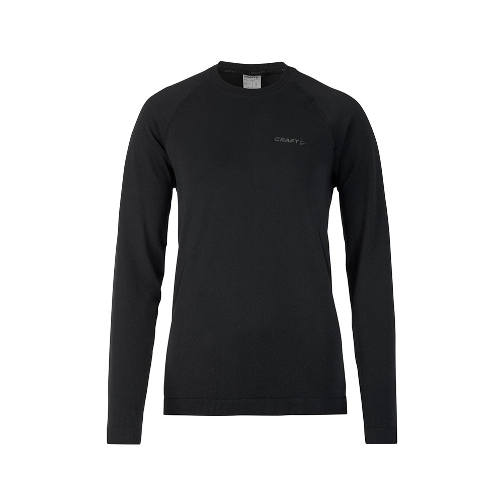 Craft Core Warm Baselayer - Maglia Termica Donna A Maniche Lunghe, Girocollo, Interno Spazzolato, In Poliestere Riciclato, Nero