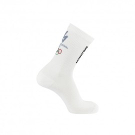 Salomon Calze Gold Milano Cortina 2026 Emblem Bianco Niagara Mist