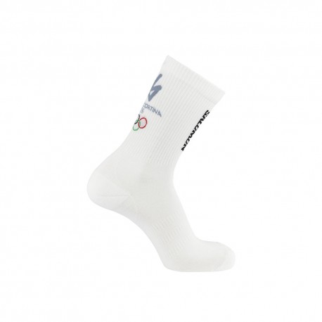 Salomon Calze Gold Milano Cortina 2026 Emblem Bianco Niagara Mist