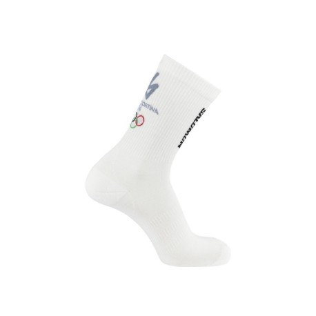 Salomon Calze Gold Milano Cortina 2026 Emblem Bianco Niagara Mist