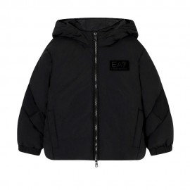 Ea7 Jacket Puffy Logo Back Nero Bambino