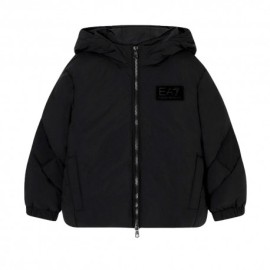 Ea7 Jacket Puffy Logo Back Nero Bambino