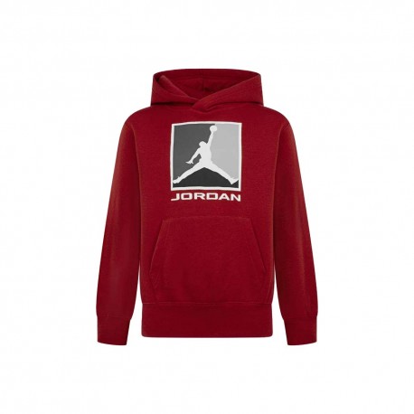Nike Jordan Felpa Con Cappuccio Baseline Red Bambino