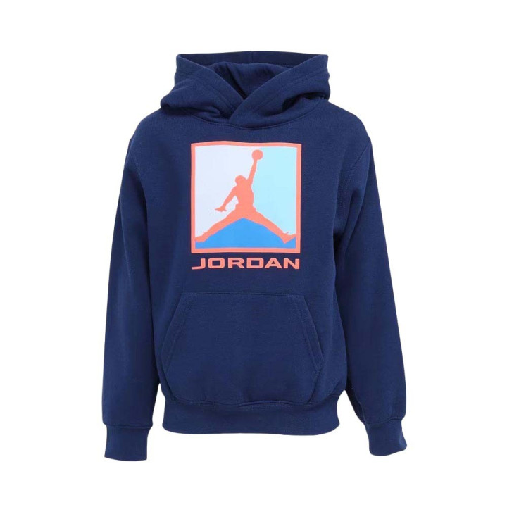 Nike Jordan Felpa Con Cappuccio Baseline Blue Bambino