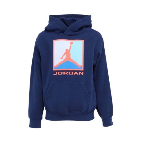 Nike Jordan Felpa Con Cappuccio Baseline Blue Bambino