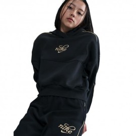 Nike Sportswear Club Felpa Palestra Crop Nero Bambina