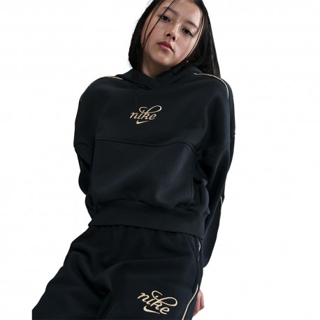 Nike Sportswear Club Felpa Palestra Crop Nero Bambina
