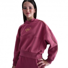 Nike Sportswear Club Felpa Palestra Crop Fuxia Bambina