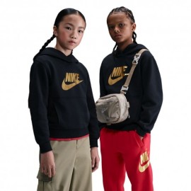 Nike Sportswear Club Felpa Palestra Logo Oro Nero Bambino