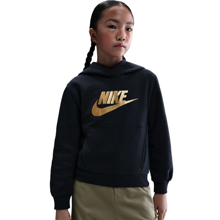 Nike Sportswear Club Felpa Palestra Logo Oro Nero Bambino