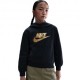 Nike Sportswear Club Felpa Palestra Logo Oro Nero Bambino
