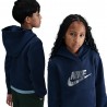 Nike Sportswear Club Felpa Palestra Logo Metallic Blu Bambino