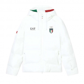 Ea7 Emporio Armani Italia Team Bianco - Piumino Da Sci Uomo