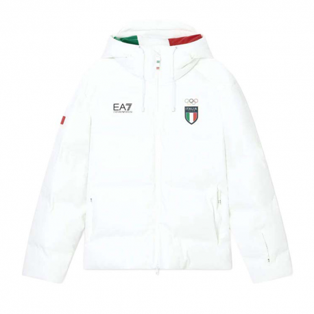 Ea7 Emporio Armani Italia Team Bianco - Piumino Da Sci Uomo