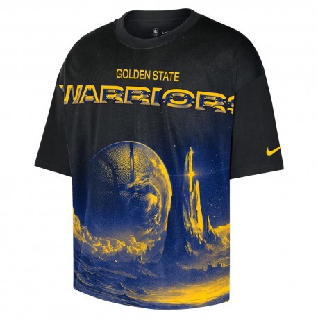 Nike Maglia Basket Nba Oroen State Boxy Nero Uomo